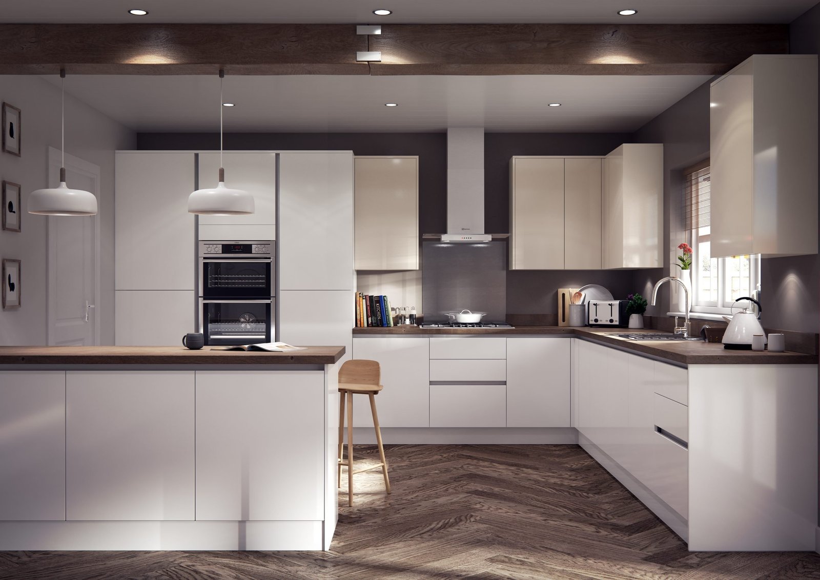 Vogue Gloss Cashmere And White Gola Rail Door jpeg